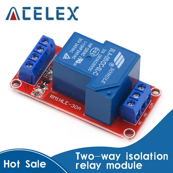 

1PCS 5V 30A Two-way isolation relay module High/low level trigger 5V 30A 1-Channel Relay Module+Electronic With Optocoupler