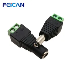 5.5*2.1 DC Connector 5-Pack LED Strip Jack Socket Femal/Male RGB Controller Single Color LED Strip Light Power Supply Connector