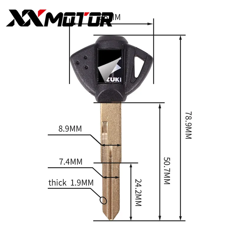 3Pcs Motorcycle Key Uncut Blank Replacement Keys For Suzuki GSX600F GSR750 GSX750F GSXR600 GSXR750 GSXR1000 GSXR1300 SV650 GSX-R