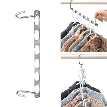 

6pcs Universal Stainless Steel Magic Coat Hangers Space Saving Hangers Set