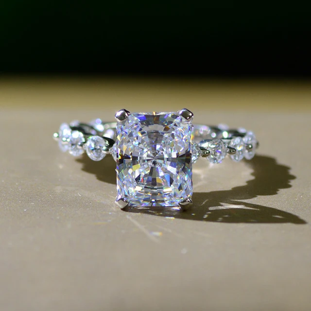 OEVAS 100% 925 Sterling Silver Wedding Rings Set For Women Sparking Created Moissanite Gemstone Diamonds Engagement Fine Jewelry 3