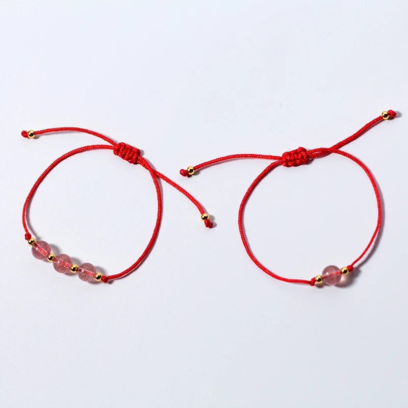 

Colusiwei Lucky Pink Crystal Bracelet for Girl Adjustable Red String Rope Relationship Bracelets 925 Sterling Silver Jewelry