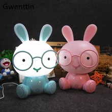

Glasses Rabbit Lamp Led 3-level Dimming Baby Night Light for Children Christmas Birthday Gift Cute USB Cartoon Animal Home Decor