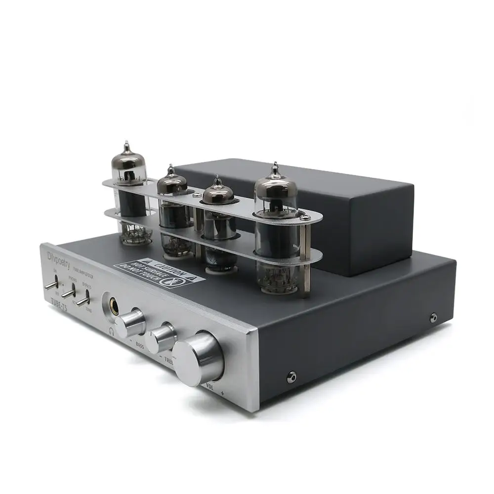 

Dilvpoetry T5 Volume Control Tube Amplifier Desktop Home Use 6J4 6P1 Tube Amplifier With 19V Adapter