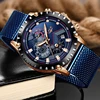 2022 New LIGE Blue Casual Mesh Belt Fashion Quartz Wristwatches Mens Watches Top Brand Luxury Waterproof Clock Relogio Masculino ► Photo 2/6