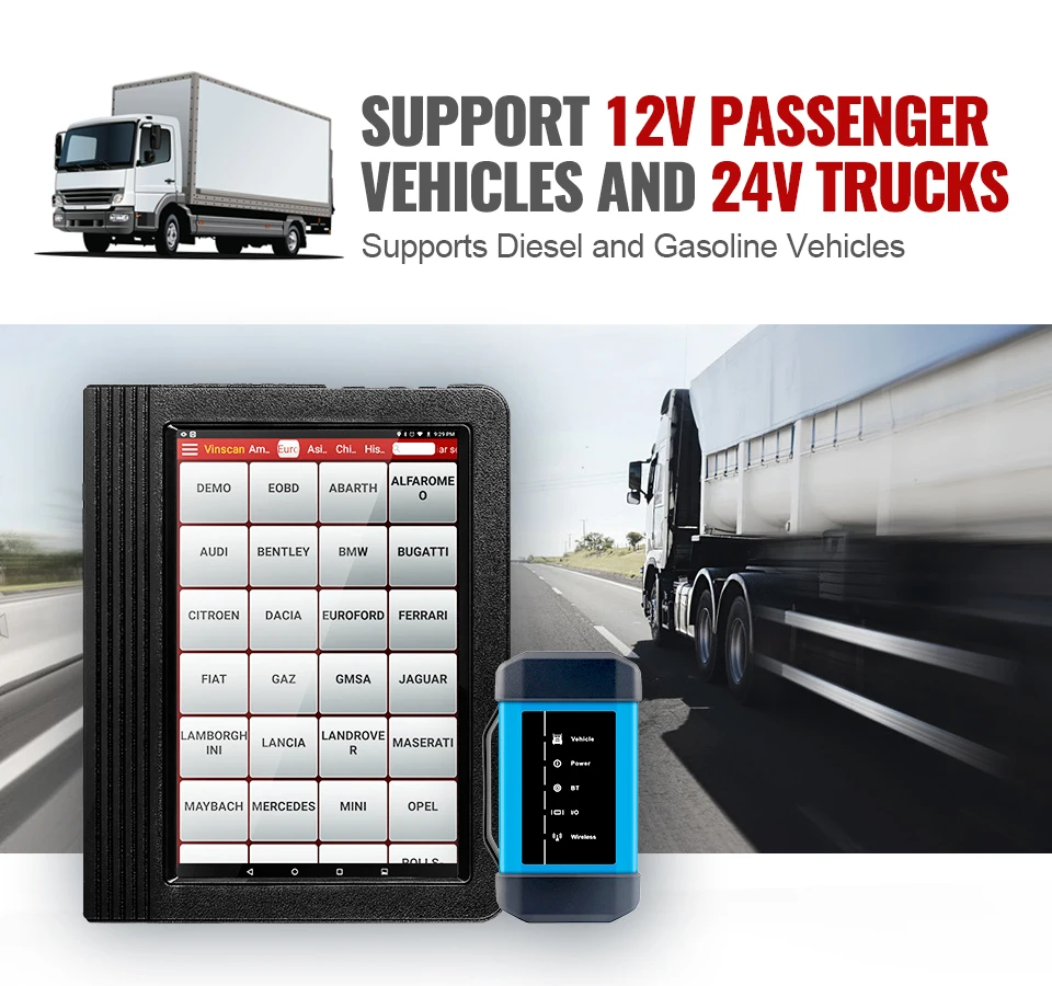 Launch X431 V + Plus 10 &quotV4.0 OBD2 сканер OBD Автомобильный диагностический с HDIII модулем Heavy Duty