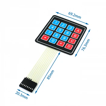 

10pcs/lot 4 x 4 Matrix Keypad Membrane Switch 8 pins connector SCM Outside enlarge Keypad For