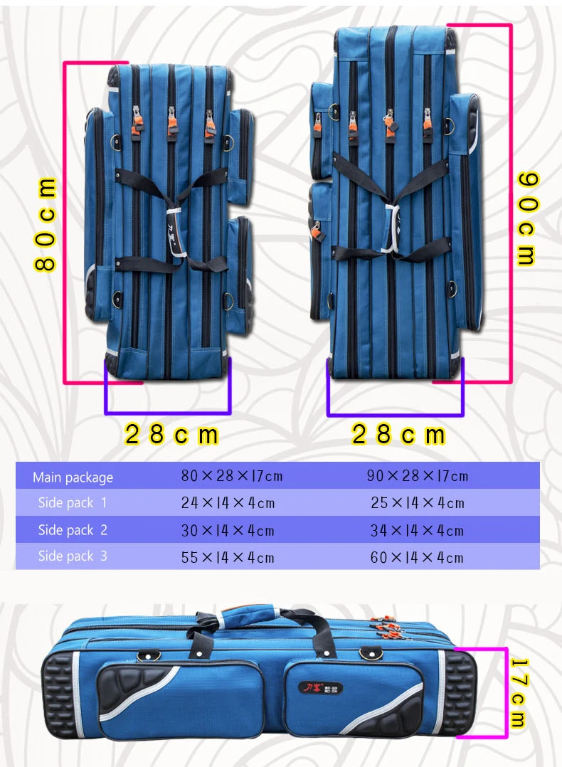 3 Слои детская одежда на рост 80, 90 см большой Ёмкость водонепроницаемая сумка для рыбалки Портативный катушка спиннинга сумка для рыболовных снастей сумки песка XA166G
