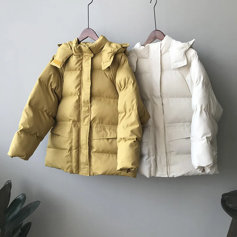 Новинка 2019 зимнее утолщенное Женское пальто с капюшоном и хлопковой подкладкой