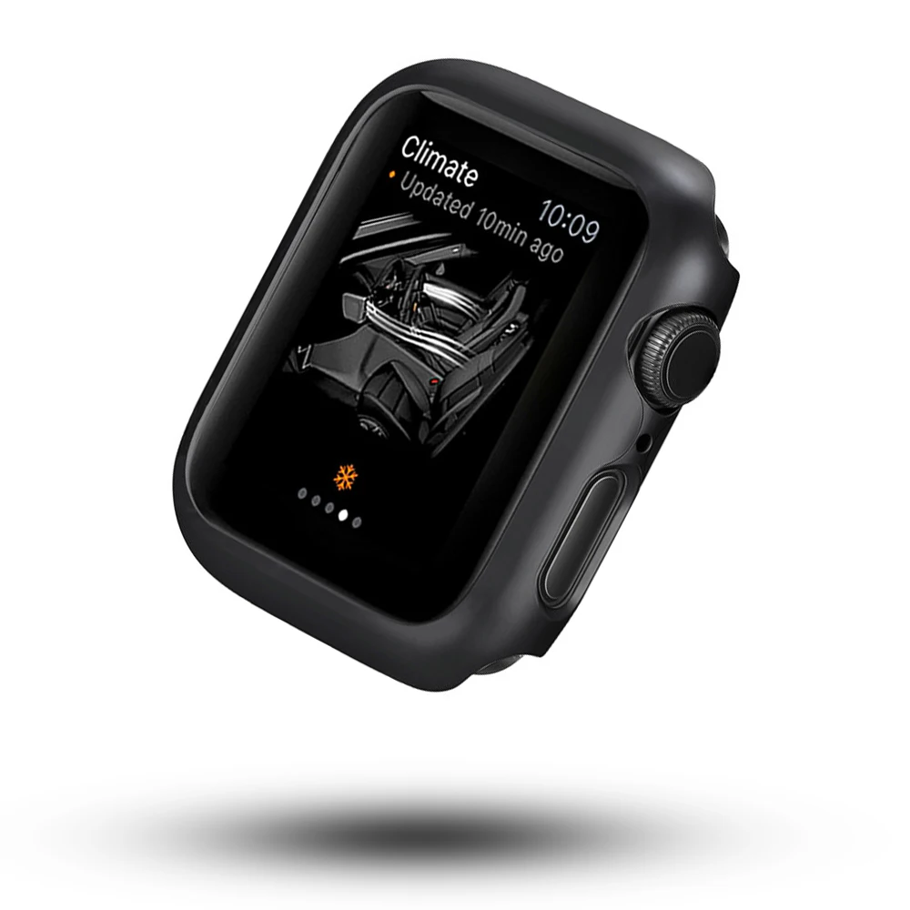 Легкий 40/44/38/42 мм протектор чехол для Apple Watch Series 5 4 3 2 1 предмет тонкий бампер для наручных часов iWatch, 4 3 чехол Аксессуары - Цвет: Black