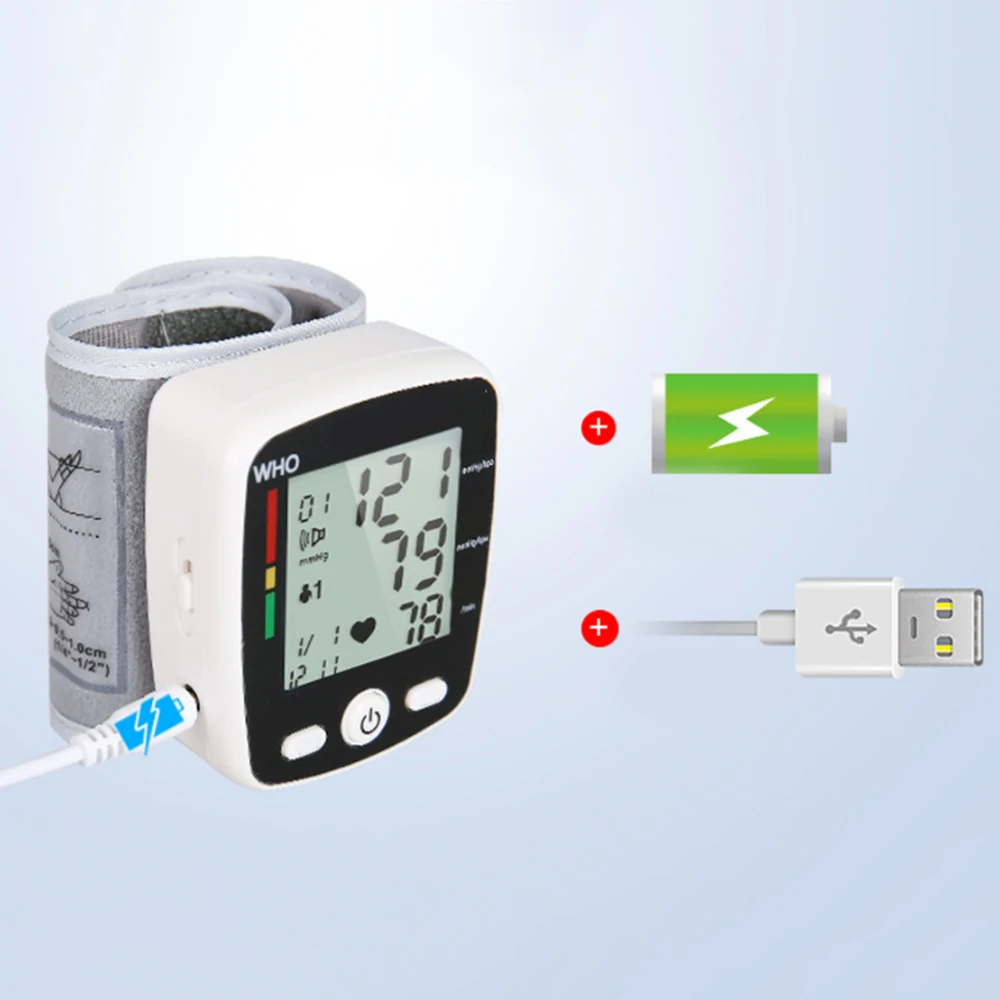 Автоматическое голосовое запястье цифровой монитор тонометра артериального давления метр новейший USB зарядка наручные OLI-W355 германия чип ЖК-дисплей