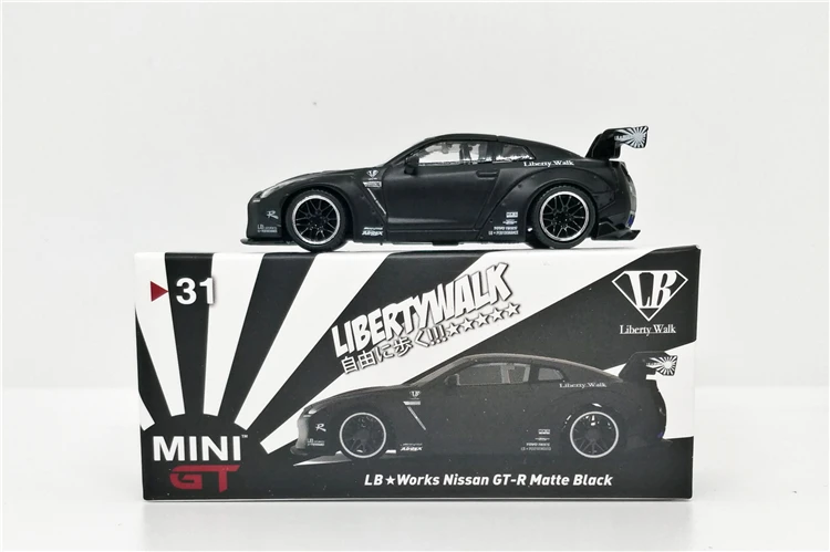 Мини GT 1: 64 LB Liberty Walk Nissan GT-R R35 MIJO USA эксклюзивная матовая черная модель LHD Tsm литая под давлением модель автомобиля
