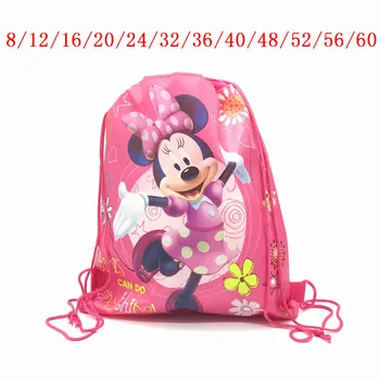 

8/60Pcs Minnie Mouse Cartoon Drawstring Kids Favor School Bag Non-woven Fabrics Storage Gift Bags Backpack Lightweight Portable