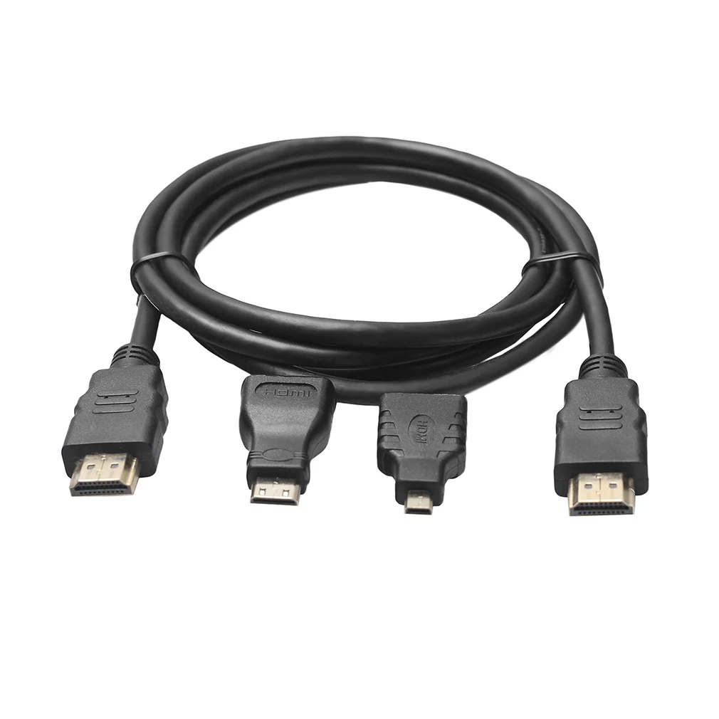 

Professional 3 In 1 High Speed HDMI Mini/Micro HDMI Adapter Cable For PC TV Blue X-Ray With Gold Plated Pins