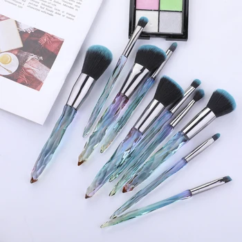 

5pcs/10pcs Colorful Gradient Makeup Brush Set Transparent Diamond Makeup Brush Blush Brush Eye Shadow Brush Makeup Tool