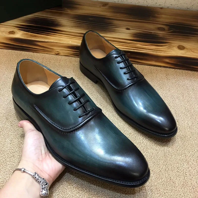 

Men Leather Shoes Low Heel Casual Shoes Dress Shoes Brogue Shoes Spring Ankle Boots Vintage Classic Male Casual PS565