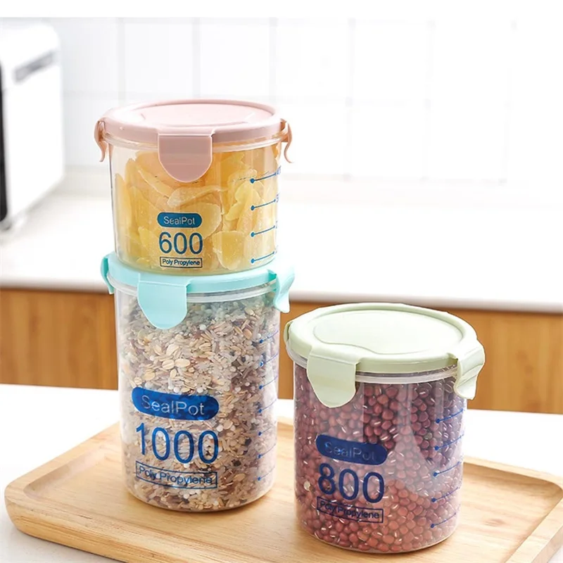 Canisters Jars 600 1000ml Plastic Kitchen Storage Box Preservation Sealing Food Container Jars Home Garden Mbln Org