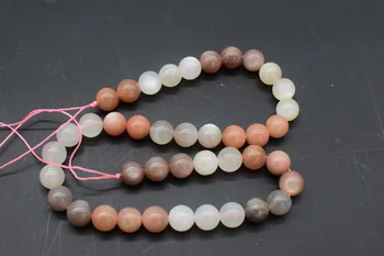 

AA loose beads gradient pink sunstone round 10mm 14" for DIY jewelry making FPPJ wholesale beads nature gem stone