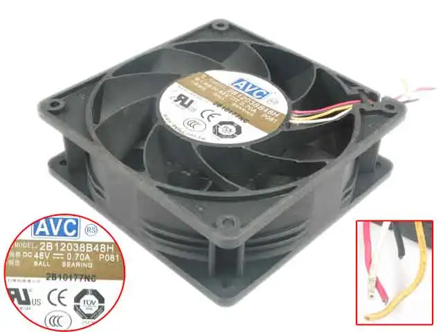 

Вентилятор для сервера AVC 2B12038B48H P081, 48 в пост. Тока, 120 А, 120x38 мм