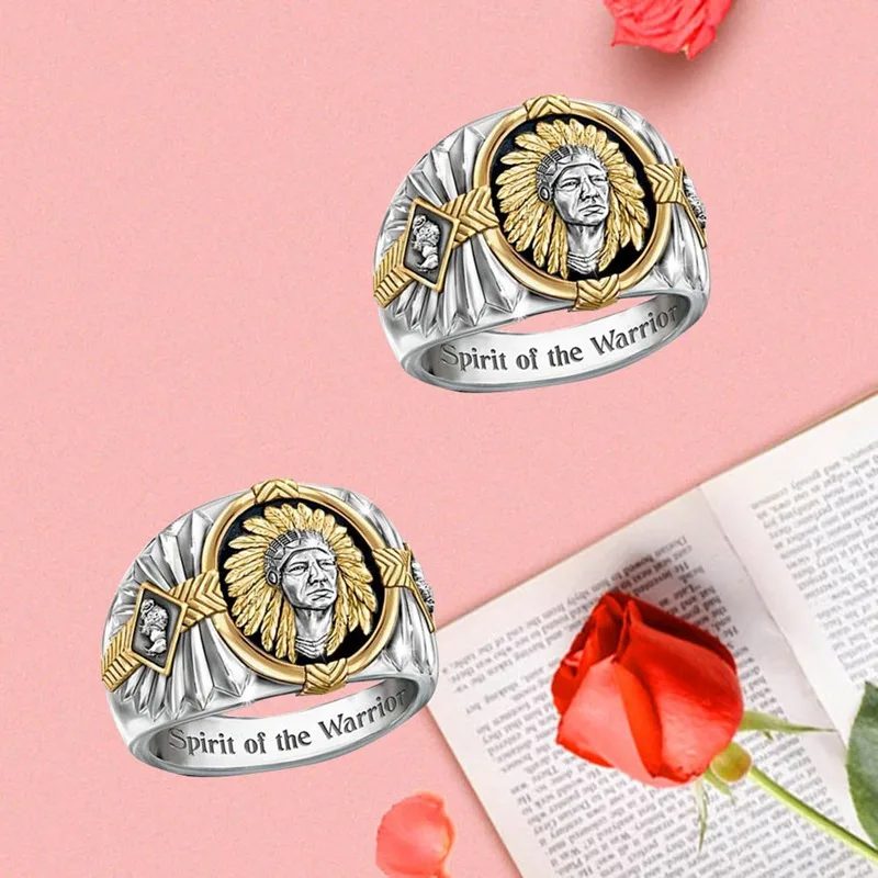 Золотое, серебряное кольцо викингов, мужское, Африканское, племенное, вождь, вождь, Череп, кольца, панк, байкер, вечерние, модное ювелирное изделие для мужчин