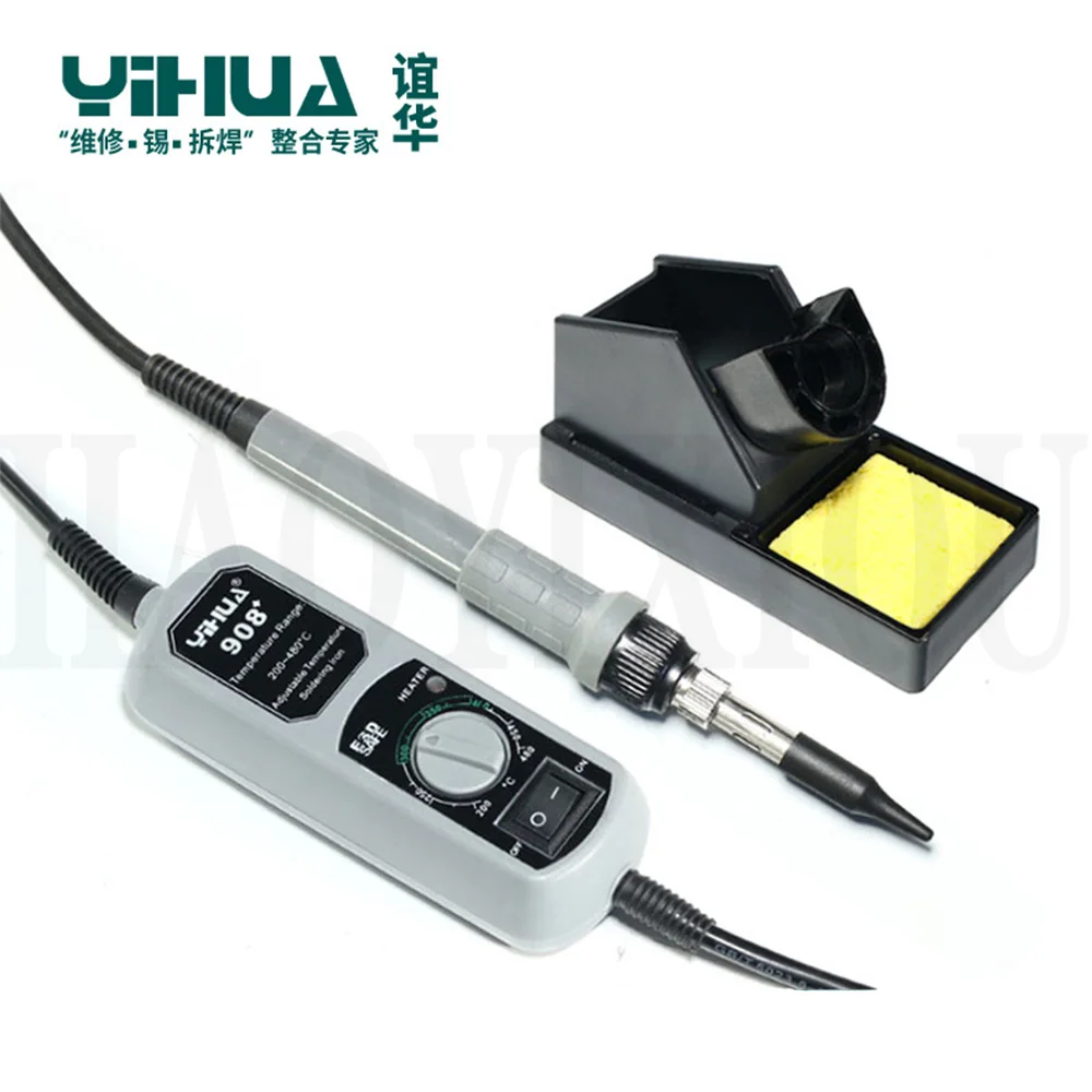 YIHUA 908 + модернизированная светодиодная цифровая паяльная станция 908D Портативный