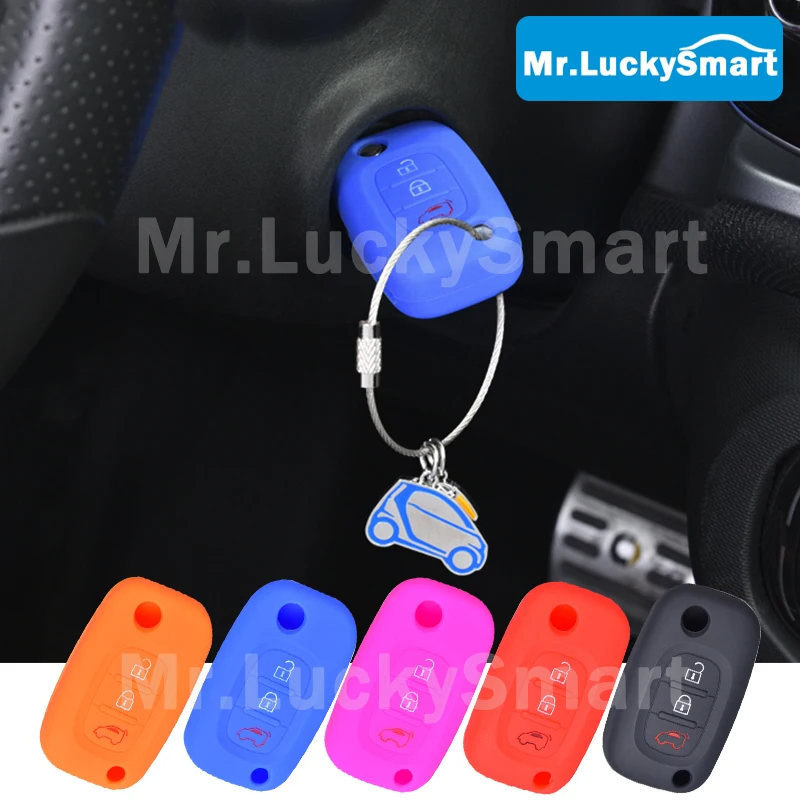 Car Folding Key Case Color Silicone Logo Key Case For Mercedes Smart
