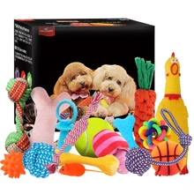 Щенок собака жевательные игрушки для питомцев подарочный набор для домашних животных Веревка игрушки прочный хлопок чистые зубы для маленьких и средних собак игрушки кошки товары для домашних животных