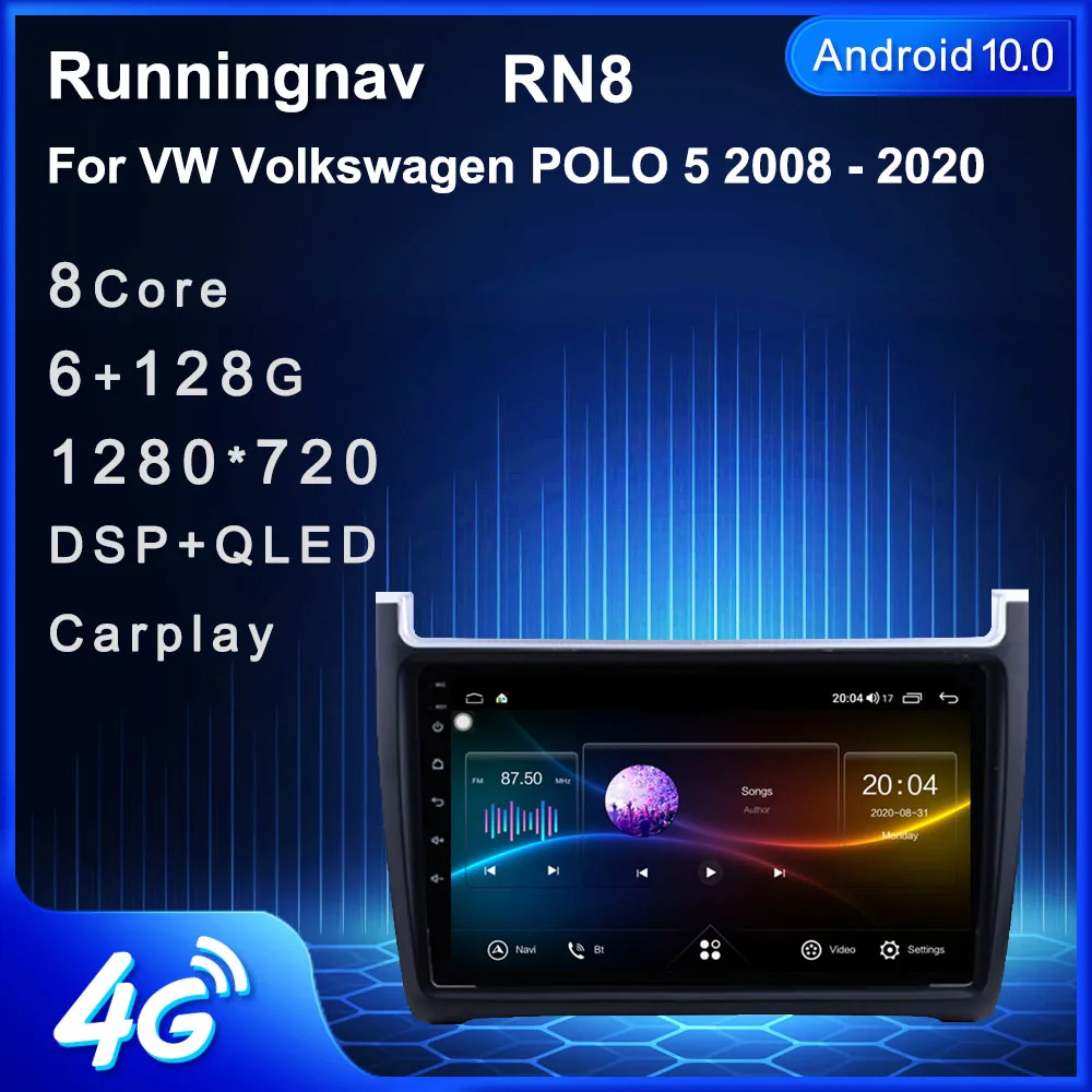4G LTE Android 10 1 для Volkswagen VW POLO 2008 - 2014 2015 мультимедийный стерео автомобильный DVD плеер