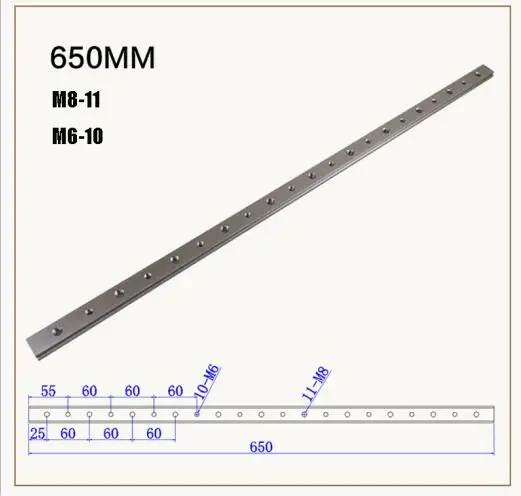 1pc 650mm Алюминиевый сплав Т-треков слот направляющая для резки и клещи бар 30/45 Выдвижной Стол пила клещи калибровочный стержень Деревообрабатывающие инструменты DIY - Цвет: 1pc 650mm