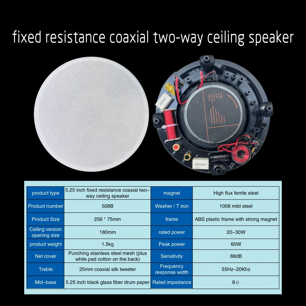 8 ohm ceiling speakers (2)