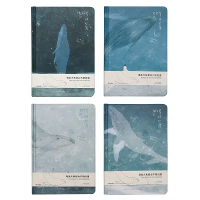 Кит иллюстрации блокнот-скетчбук дневник рисунок 112 листов с милыми китами, Тетрадь Бумага, офисные школьные принадлежности, блокноты в подарок - Цвет: Whale All