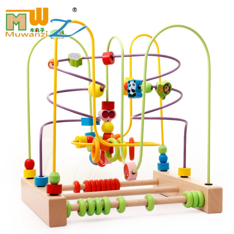 

Large Size Children Bead-stringing Toy Beaded Bracelet Infant Educational Force Toy 10-11 Month Baby Building Blocks 0-1-2-Year-