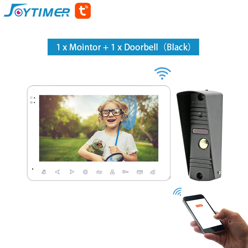 two way audio intercom Joytimer WiFi Tuya Smart Video Door Phone Intercom System Home Wireless Video Intercom Doorbell Camera Support Motion Detection gate intercom with camera Door Intercom Systems