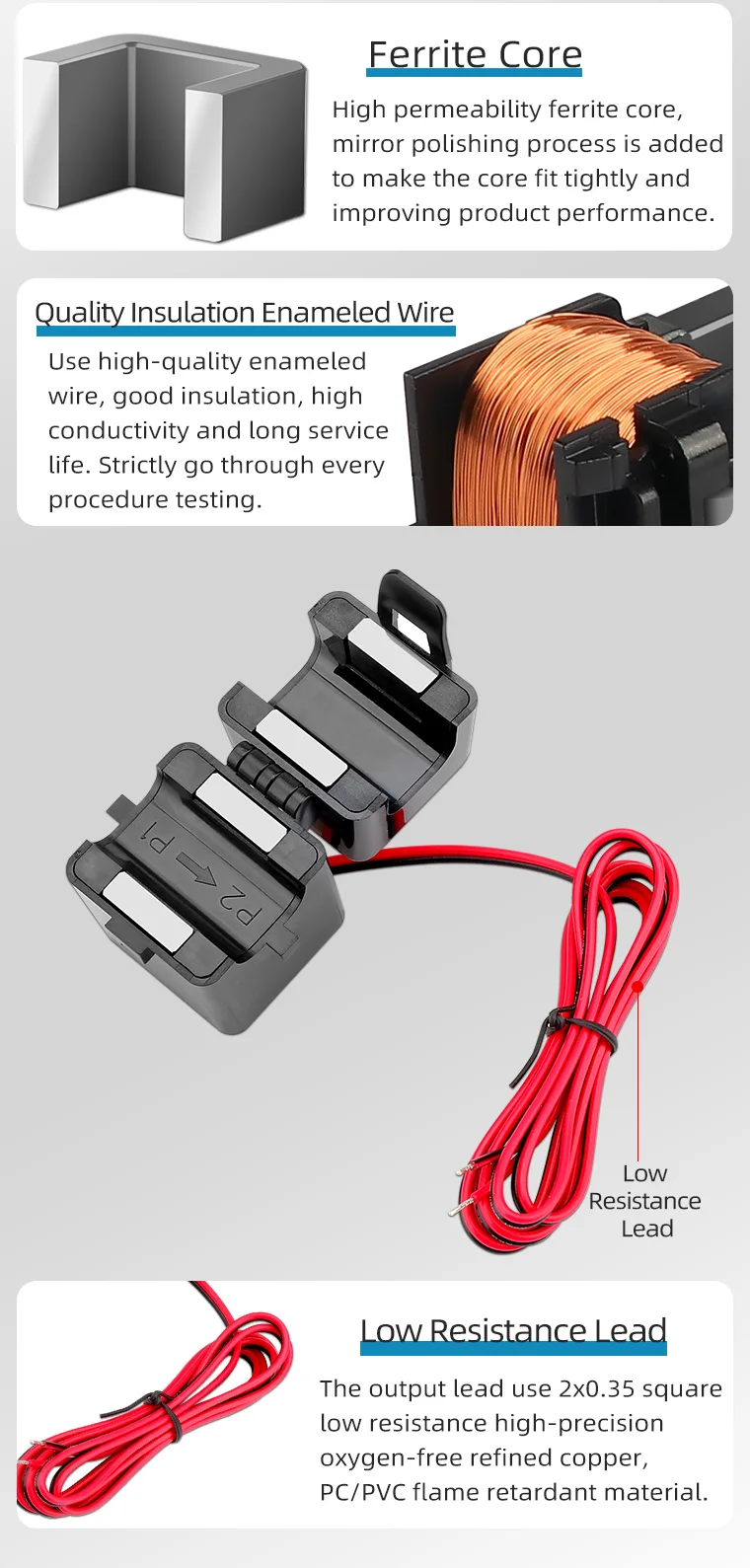 Micro split core Current Transformer Sensor AC open type ct clamp 5A