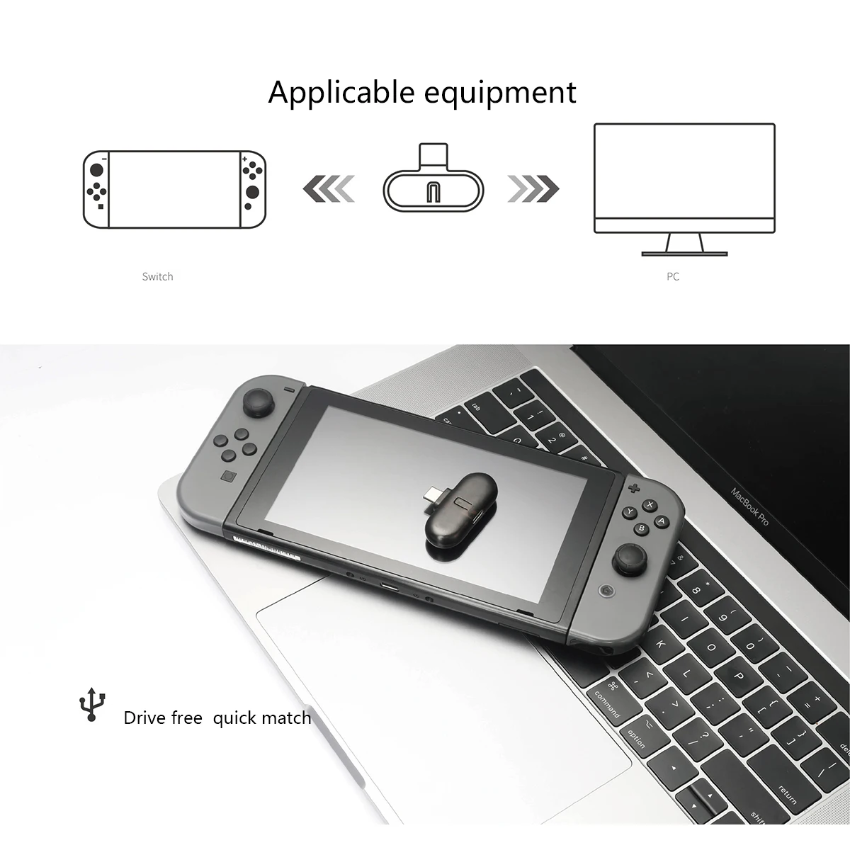  Interruptor ruta Pro Audio USB Bluetooth transceptor interruptor juego Pad Audio transmisor y micró