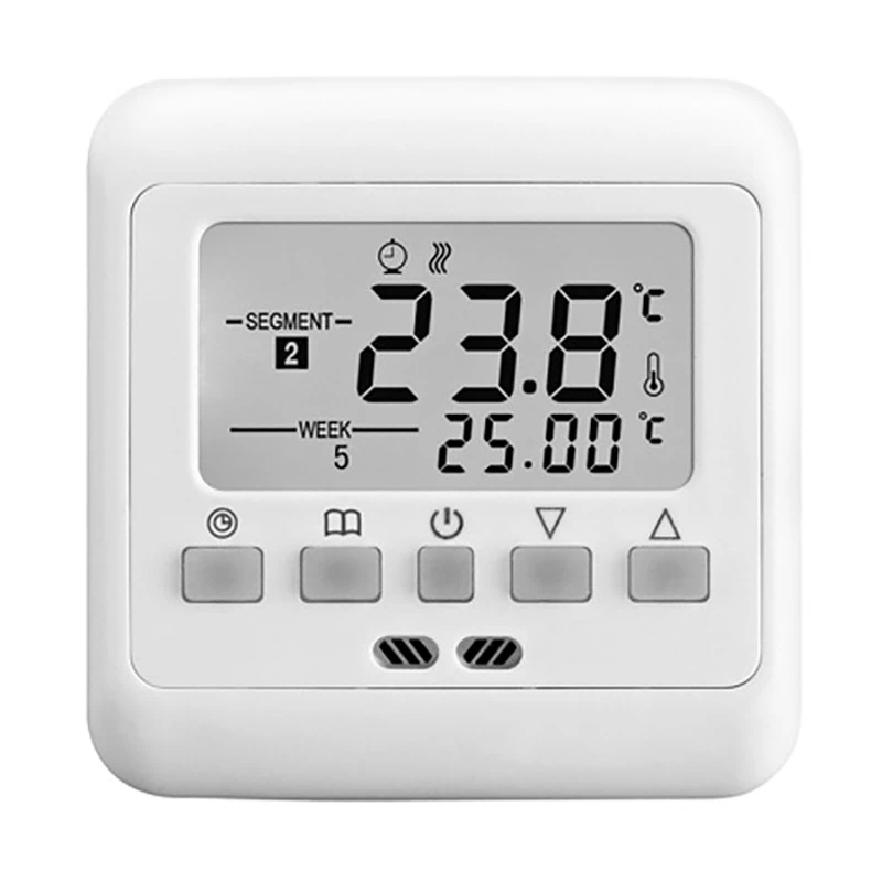 Цифровой термостат, Еженедельный программируемый 16A термостат для подогрева пола, комнатный регулятор температуры, термометр