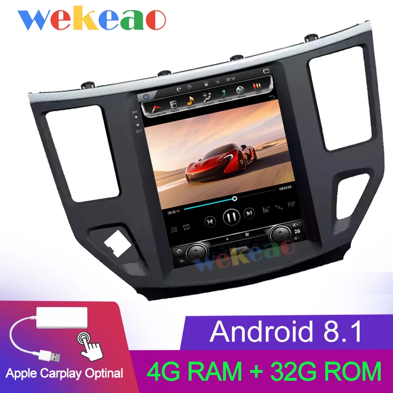 Android Car Radio Wekeao вертикальный экран Tesla стиль 10,4 ''Android 8,1 автомобильный Dvd мультимедийный плеер для Nissan Pathfinder радио Automotivo 2013 - Цвет: Android Car Radio