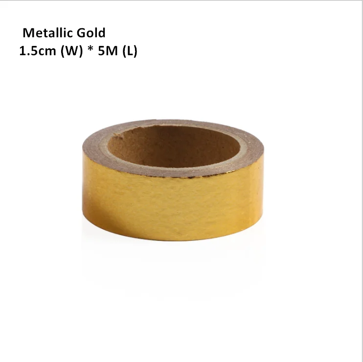 Yaa01 Gold 5 м* 1,5 см DIY Металлик розовое золото Васи бумажная лента рулон подарочная упаковка ремесла Скрапбукинг наклейка Клейкая Лента Свадебная вечеринка Fav - Цвет: Yaa01 Gold