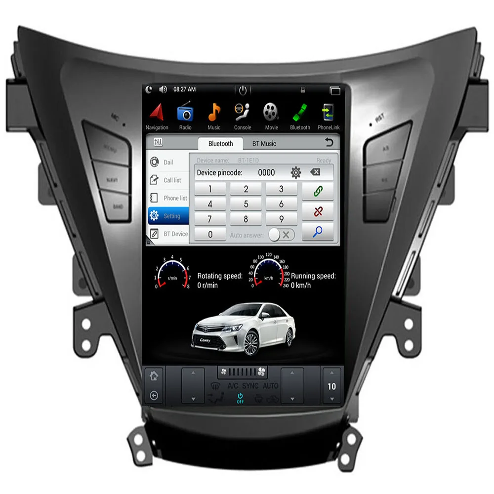 Excellent Android 7.1 9.0 10.4" Tesla Vertical car dvd audio player For Hyundai Elantra 2011-2013 gps navigation multimedia play store 5
