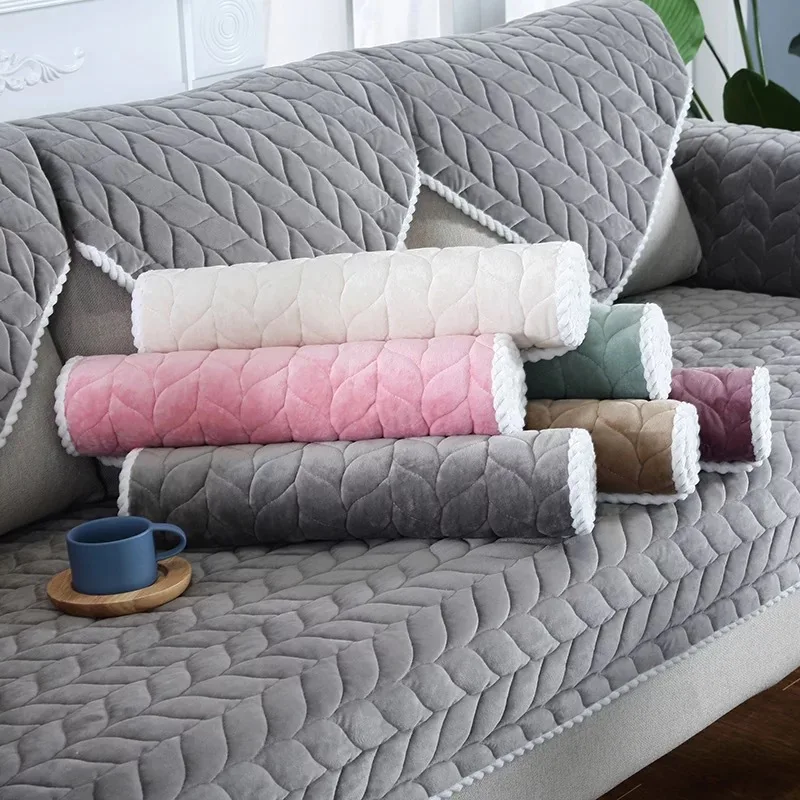 

Thicken Plush Fabric Sofa Cover Lace Slip Resistant Slipcover Seat European Style Couch Cover Sofa Towel for Living Room Decor