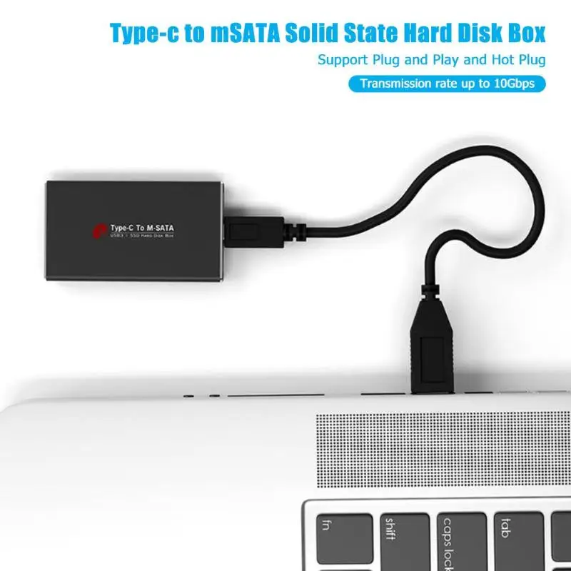 10 Гбит/с USB3.1 USB 3 0 Тип C к MSATA SSD корпус чехол жесткий диск коробка внешний мобильный
