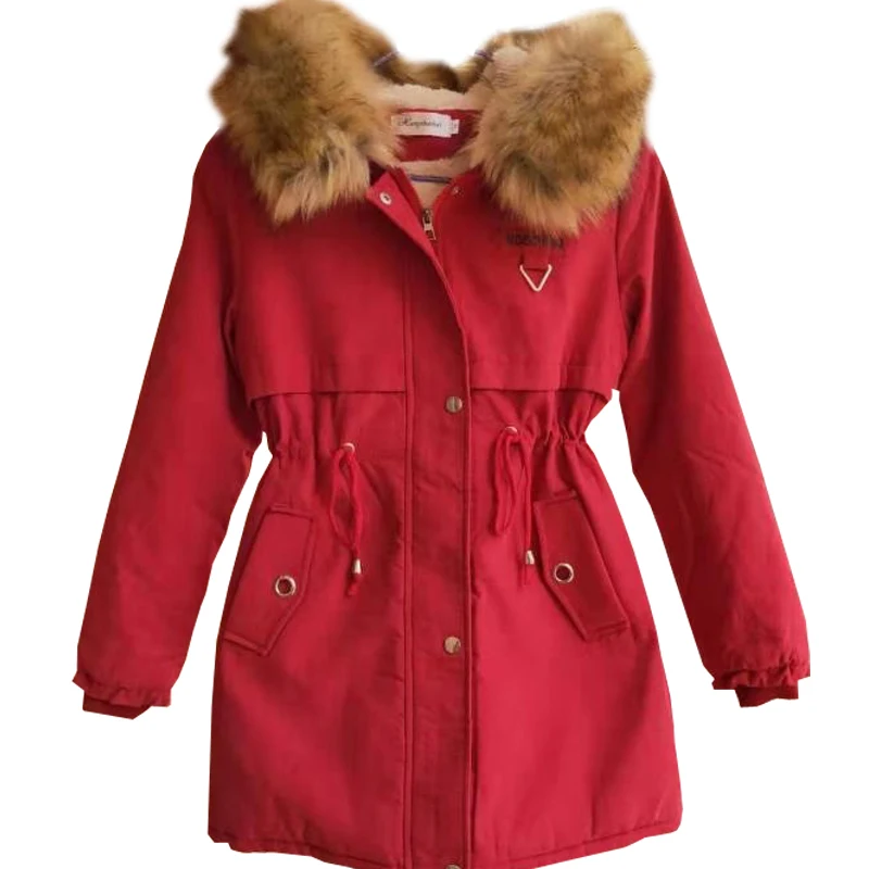 women's cotton coat women's winter jacket in the long section was thin and velvet thickening large size cotton clothing jacket