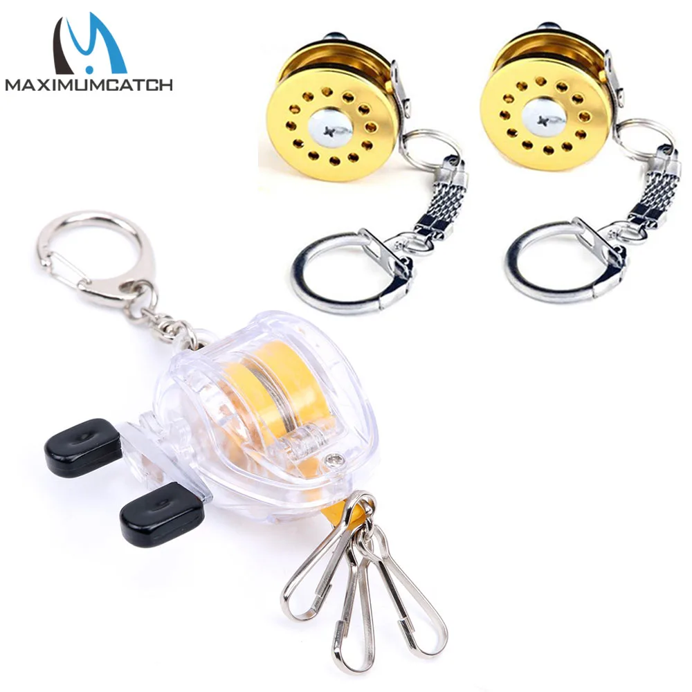 Maximumcatch Fishing Reel Keychain Scroll Retractor Key Chain With Key
