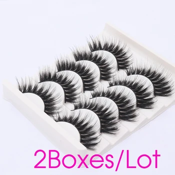 

10 Pairs 3D Mink Hair False Eyelashes Full Volume Thick Wispies Fluffy Eyelash Extensions Messy Handmade Makeup Tool