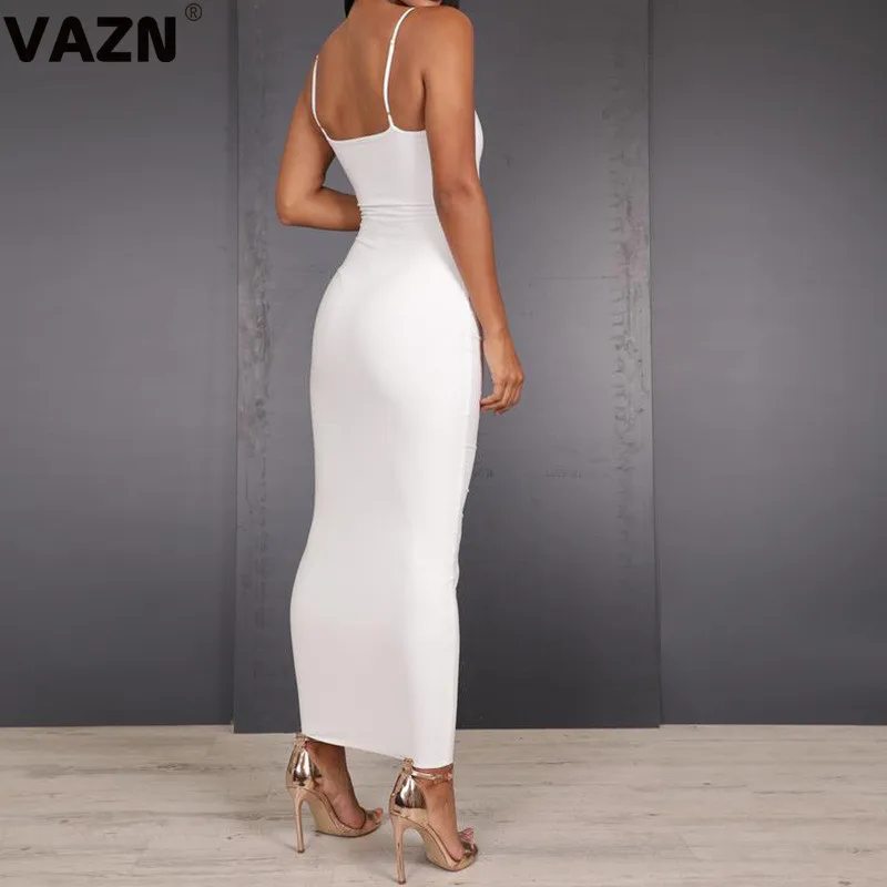 VAZN, новое, возрастное, сексуальное, Клубное, элегантное, дизайнерское, одноцветное, на тонких бретельках, без рукавов, для женщин, с талией, коллекция, тонкое, макси платье