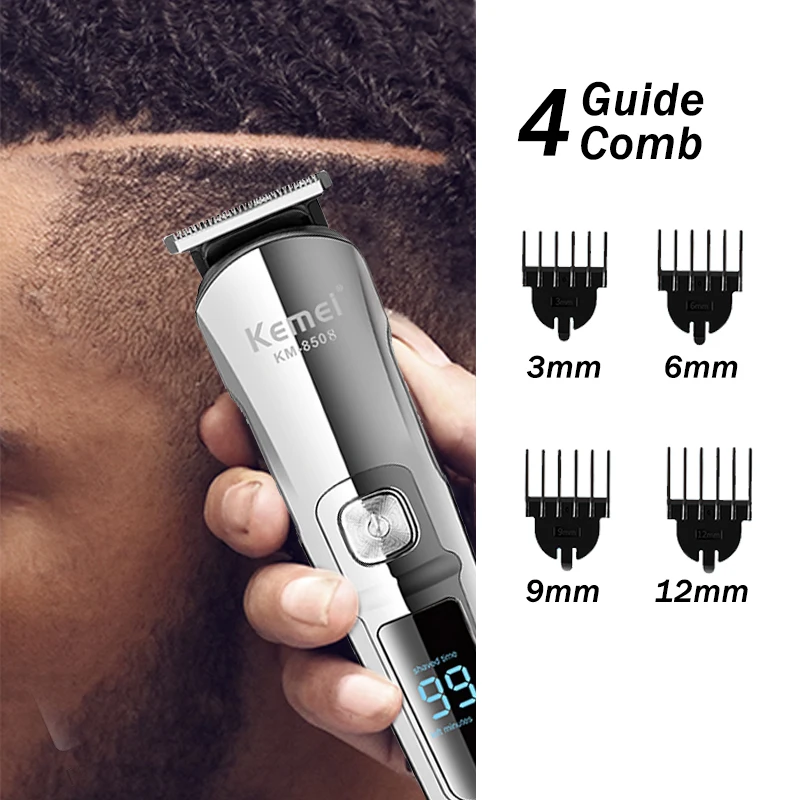 Kemei Professional Multifunction Beard Hair Trimmer Waterproof 6 In 1 Hair Clipper Electric Razor for Men Grooming Kit KM-8508