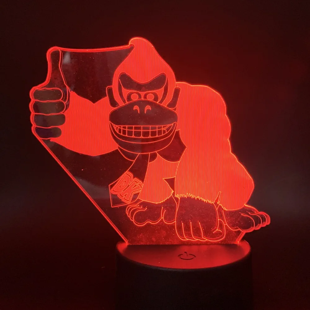 Детский Декор для спальни 3d лампа игра Donkey Kong фигурка светодиодный ночсветильник