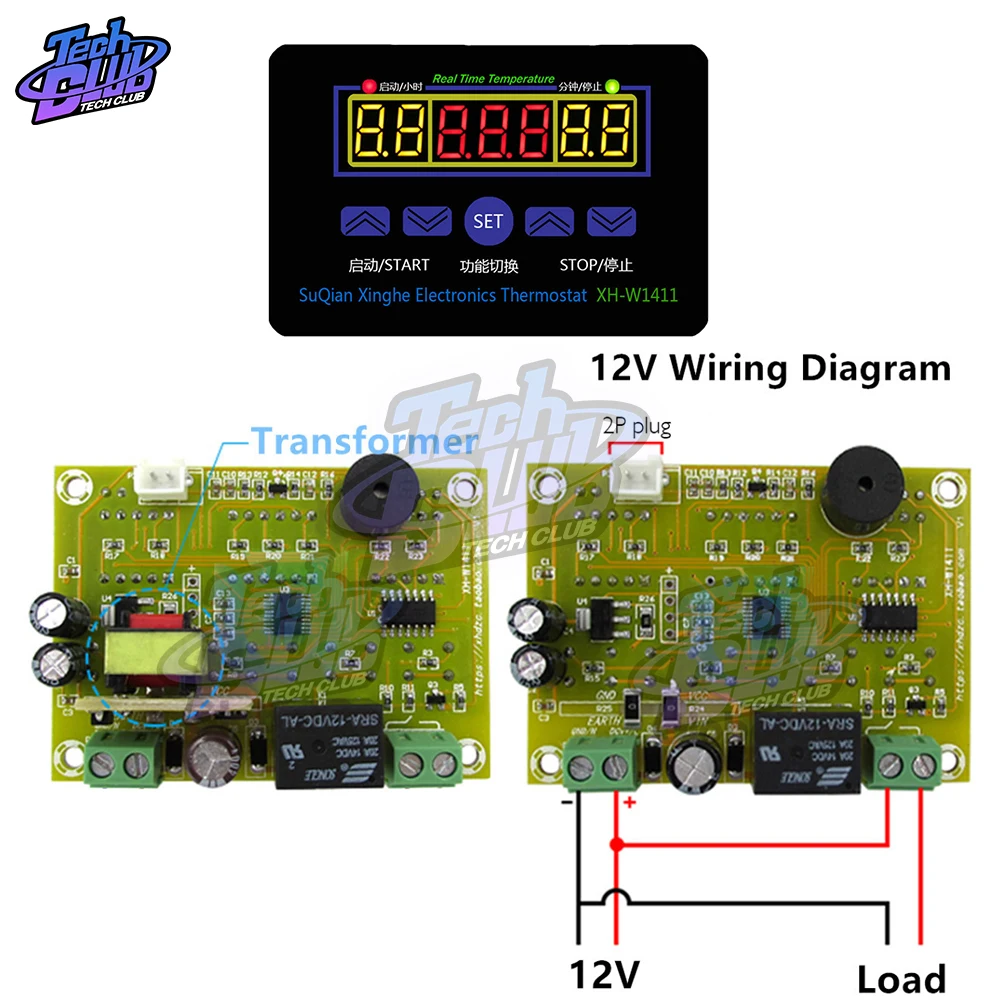 

DC 12V AC 110V 220V XH-W1411 Thermostat LED Digital Temperature Controller 10A Switch Thermometer Smart Temperature Regulator