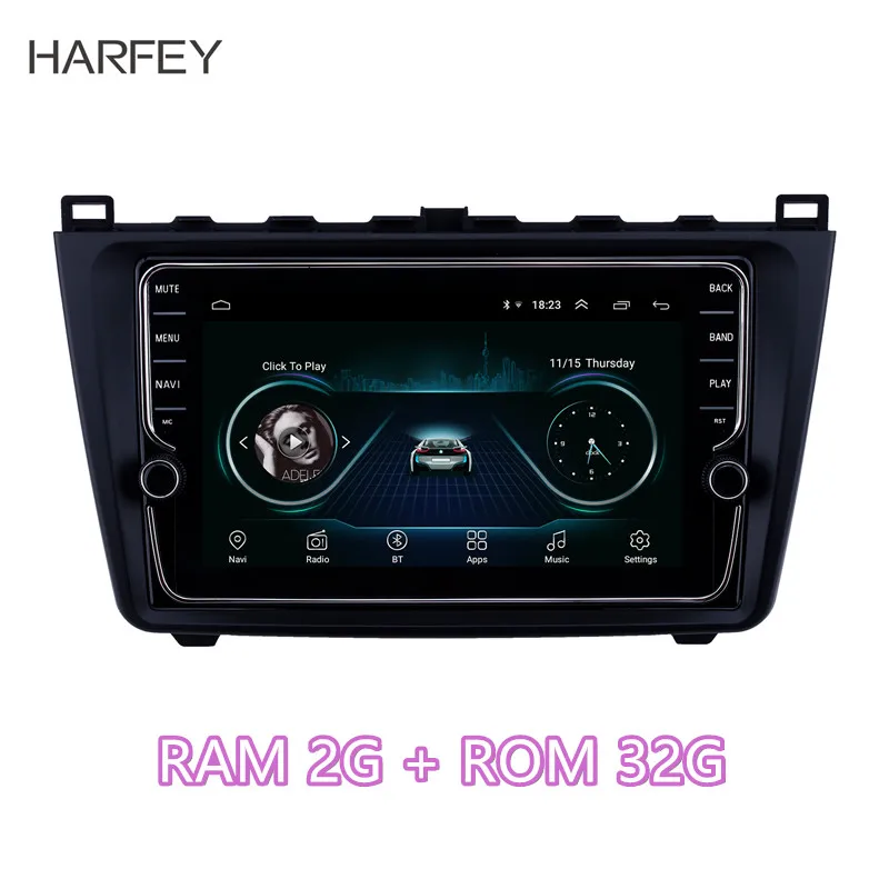 Harfey 2din Android 9,1 ram 2G Авторадио gps навигация для Mazda 6 Rui wing 2008- Автомобильный мультимедийный плеер 9 дюймов сенсорный экран