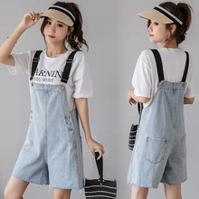 Джинсовые подтяжки свободные Изящные корейской версии комбинезон шорты, комбинезон студентов тонкие синие горячие брюки